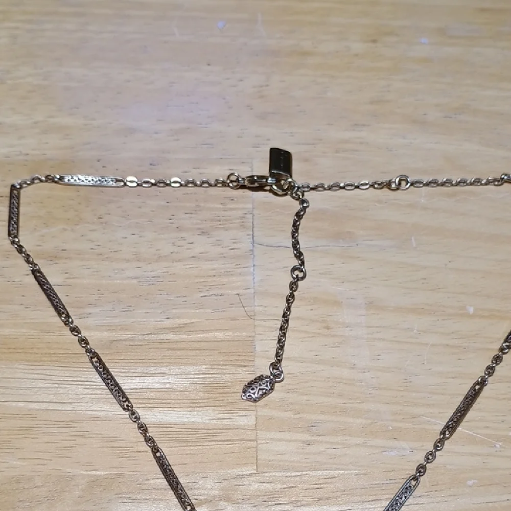 Ellen Tracy Cream Stone Pendant Necklace with Gold-Tone Chain
